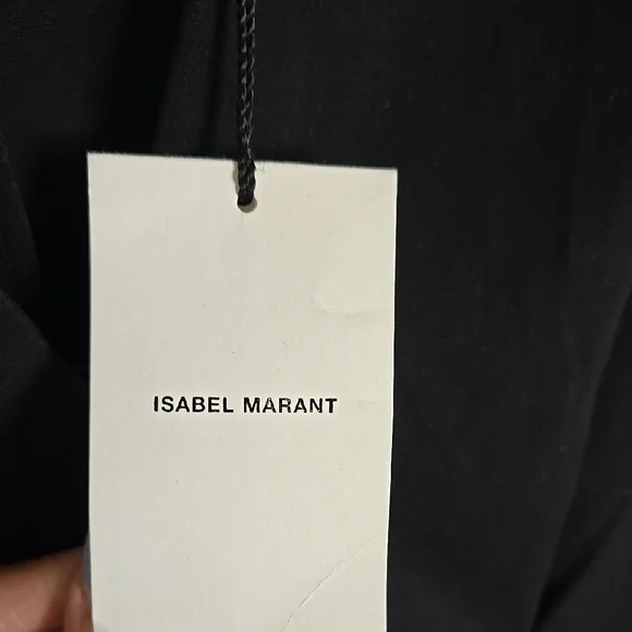 Isabel Marant Black Robe Stella Dress Bodycon Bishop Sleeve Bubble Hem 6 NWT - Picture 3 of 8